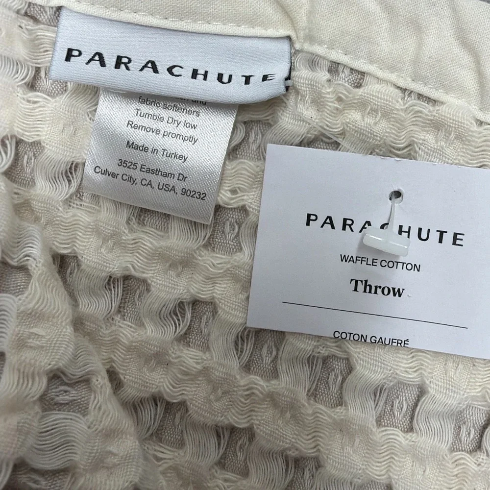 Parachute Waffle Cotton Throw 50x70 Putty NWT
